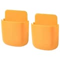 Self-adhesive remote control holder, universal media player controller, wall-mounted remote control organizer, (Yellow)