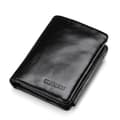Men's Leather Wallet, Slim Wallet with Coin Pocket & RFID Black