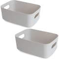 4-pack Grey Plastic Storage Bins, Small Storage Baskets, Home and Office Organizers, 24.4 x 16 x 11.9 cm