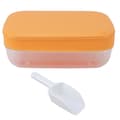Reusable Flexible Ice Cube Maker Mold Easy Release Round Ice Cube Tray with Lid Container Multi-Layer Orange