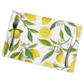 6 Fruits Lemon Flower Pattern Placemats for Dining Table Placement in Kitchen Accessories Cup Wine