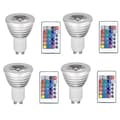 Miniatyrbild 1 av 5: 4 pcs GU10 Bulbs and 1 Remote Control with Memory Function 4 Dynamic Lighting Modes Spotlight 17 Colors