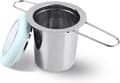 Miniatyrbild 1 av 5: Stainless Steel Tea Strainer with Foldable Handle, Extra Fine Mesh Filter, Brewing Basket with Lid