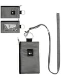 Men's Grey Minimalist RFID Blocking Small Wallet with ID Window, Waterproof Zippered ID Card Holder Wallet with Keychain