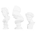 Skulptur 3 delar Berömd Gipsbyst Staty Heminredning Vit Kompakt Form
