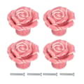 4-pack Pink Rose Shaped Handles Modern Ceramic Cabinet Knobs for Living Room Bedroom