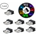 USB LED-billampor Interiör Ambient Lights, 7 st Plug-in 5V Universal Mini LED USB-lampor för bil bagageutrymme interiör.