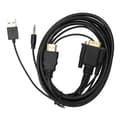 VGA til HD Multimedia Interface Adapter 1080P Videokonverteringskabel med Lyd og Strømforsyning til Bærbar PC Skærm 1,8m