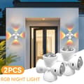 1/2 pcs Rechargeable LED Night Light with Motion Sensor, IP44 Protection Class, 3 Light Effects, 360° Rotating Magnetic S [DB] White - 2PCS White - 2PCS