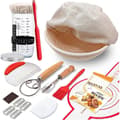 Complete Sourdough Starter Kit with Proofing Basket and Glass Jar for Bread Baking