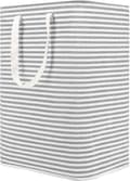 80L Freestanding Laundry Hamper with Handles, Foldable Large Cotton Storage Basket for Clothes (Grey)