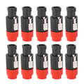 10 pcs NL4FC Audio Speaker Connector Waterproof 4 Pin Speakon Plug Cable Connector Red