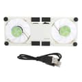 Laptop Cooling Pad USB Foldable Radiator Cooler Stand Lightweight Portable with Anti-Slip Bracket (White)