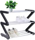 Small Multi-Layer Shoe Rack - Slim Shoe Rack - Stable and Narrow Shoe Storage - Storage Organizer for Wardrobe Entryway Hall Quick Assembly - Black
