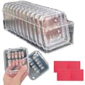 12-pack press-on nail organizer, clear acrylic storage box with tape