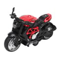 Alloy Motorcycle Model, High Simulation, Cool Sound, Light, Pull-Back Motorcycle Toy for Kids, Red