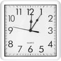 9x9 Inch Wall Clock, Quartz Battery Operated Silent Non-Ticking Square Wall Clocks, White