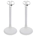 Dockställ, vit PVC och rostfritt stål, stabil bas kompatibel med 20-28 cm dockor - 2-pack