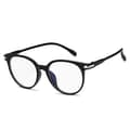Matte black round glasses clear glass without strength black
