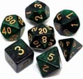 Alsidigt DND terningesæt Glitterterninger til Dungeons and Dragons RPG Grønne Blandede Sorte Nebulafarvede Terninger