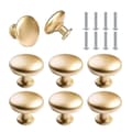 8-pack Aluminum Alloy Cabinet Knobs, Round Drawer Pulls with Screws for Kitchen Cabinets, Dressers, Gold 29 x 26 mm