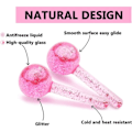 Miniatyrbild 3 av 4: Isglober för ansiktsbehandling, 2 isrullar för ansikte, kall och varm ansiktsrullmassage för ögon och nacke (rosa)