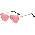 Miniatyrbilde 1 av 5: Hjerteformede solbriller til kvinner, polariserte, trendy, søte hjerteformede solbriller med UV400-beskyttelse Pink