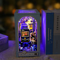 Miniatyrbillede 5 af 5: Bog Nook Kit DIY Bogreolindsats Dekoration 3D Puslespil Miniature Træbogstøtter Med LED Lys Lille Bibliotek Hjem Dukkehjem seabed