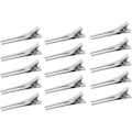 Miniatyrbild 1 av 5: 50 Pack DIY Lockarclips, Frisör Dubbla Tångar Lockar Silver Metall Alligatorclips Metallkrokodil Alligator Hårclips för Salong