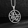 Miniatyrbillede 2 af 5: Necronomicon H.P. Lovecraft Miskatonic Eldestegn Azathoth Call of Cthulhu Halskæde til Mænd Rustfrit Stål Halskæder Smykker