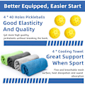 Miniatyrbilde 5 av 5: Racketsett med 4 premium racketar i trä, 4 bollar, 4 kylhanddukar och bärväska, racket med ergonomiskt dämpat grepp, present till män och kvinnor