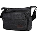 Miniatyrbild 1 av 7: Vattentät budväska axelväska 13 tum multi canvas crossbody väska för män casual lätt utomhus fiskeväska camping Black