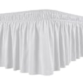 Miniatyrbillede 1 af 5: Sengetæppe Silkeagtig Luksuriøs Wrap Around Sengetæppe Let at Montere Ensartet Ikke-falmende Flæser Elastisk White XL