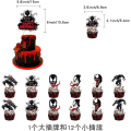 Miniatyrbillede 3 af 5: Venom Happy Birthday Party Dekorationer, Fødselsdagsfest Tilbehør Til Venom Inkluderer Happy Birthday Banner - Kagepynt - Cupcake Toppers - Balloner.