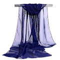 Miniatyrbild 1 av 5: Transparent Chiffon-sjal | Sjal för kvinnor Bröllopsklänning - Enfärgad Chiffon Silke Dark Cyan 160x50cm