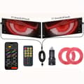 2 stk programmerbart Devil Eyes bilsystem med app/fjernkontroll, dobbeltskjerm synkroniserte animerte LED-øyne (/IR) S-2 STK