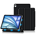 Miniatyrbild 2 av 5: Stativfodral för iPad Air 13 (2024) (M2) - Stötsäkert Magnetiskt PU-Läder Flip-Fodral - Svart Multicolor Black
