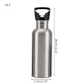 Miniatyrbilde 2 av 5: Vannflasker Gjenbrukbar Bred Munn Rustfritt Stål Sportsflaske for Voksne 750ml Plastic cap