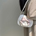 Miniatyrbillede 2 af 5: Dame Cloud Tasker Kvinde Rynket Crossbody Taske All-matching Sløjfe Skuldertaske