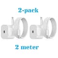 2-pack - iPhone-laddare Snabbladdare - Adapter + Kabel 20W USB-C 2m-XF17-