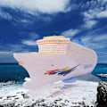 Pikkukuva 5 / 5: Sähköinen vilkkuvat LED-valot ja äänet -lelu lapsille - Värikäs Ocean Liner -risteilyalus - 50x11x6 cm/19.7x4.3x2.3 tuumaa