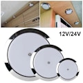 Miniatyrbild 2 av 4: Takmonterad LED-Downlight 12V/24V Touch Switch Pucklampa Kupollampa för Husbil Marin Inredningstillbehör 12V 18cm