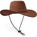 Miniatyrbild 2 av 5: Cowboyhatt, Solhatt Faux Läder Suede Resekeps Westernhatt Utomhus Solskydd