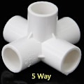 Miniatyrbillede 1 af 5: PVC Rør Samlingsstykker 3 4 5 6 Vejs Slangesplitter 20-50mm Havevanding Vandrør Fittings Koblingsadapter DIY Hylde Samling 40mm 5 Way