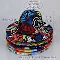 Miniatyrbilde 6 av 6: Damefilt Fedora Hat Bred Brei Klassisk Unisex Panama Cap med Svart Fiskebens Spenne