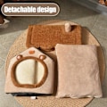 Miniatyrbillede 4 af 5: Hunde Hus Indendørs Foldbar Blød Kennel Seng Varm Katte Hus Hvalpe Hule Med Pude Til Små Medium Store Hunde Katte L Brun