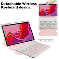 Miniatyrbild 3 av 5: Fodral för Lenovo Tab M11 (xiaoxin Pad 11 2024) Pu+akryl Tablet Ställ Skydd med Bluetooth Tangentbord Pink Style F Lenovo Tab M11 (Xiaoxi