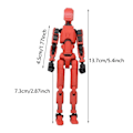 Miniatyrbillede 3 af 5: T13 Actionfigur, Titan 13 Actionfigur, Robot Actionfigur, 3D-trykt Action, 50 % tilbud - red