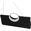 Miniatyrbillede 2 af 5: Damet Tote Taske Damer Krystal Diamante Clutch Pung Brude Bryllup Aften Fest Håndtaske Sort Hvid Sølv Tegnebog