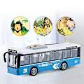 Miniatyrbillede 5 af 5: Legetøjsbilmodel Gave Til Børn Cool Stilfuld Lys Musik Inerti Bus Bus Simulation Blue double deck bus (912b)